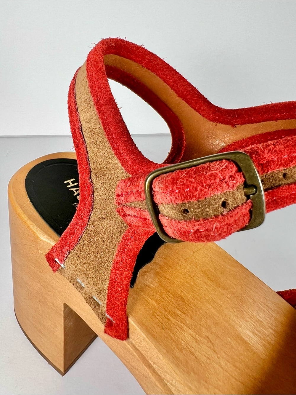 Swedish Hasbeens Piping Suede Clog Sandals EU 39 - Picture 12 of 16